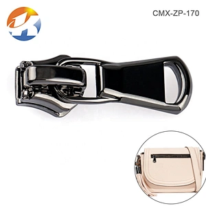 Dongguan Factory Wholesale Bag Hardware Metal Zipper Pulls, Custom Gunmetal Metal Zipper Puller Slider for Clothing