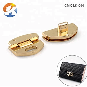 Custom Gold With Red Soft Enamel Metal Bag Twist Lock