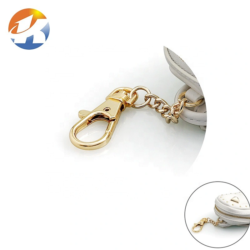 Bag Hardware Light Gold Metal Dog Snap Hook for Purse Hanger, 11mm Metal Clip Swivel Snap Hook Key Ring