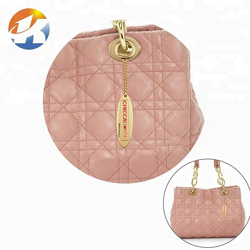Hook And Chain Custom Brand Handbag Engraved Logo Metal Tag