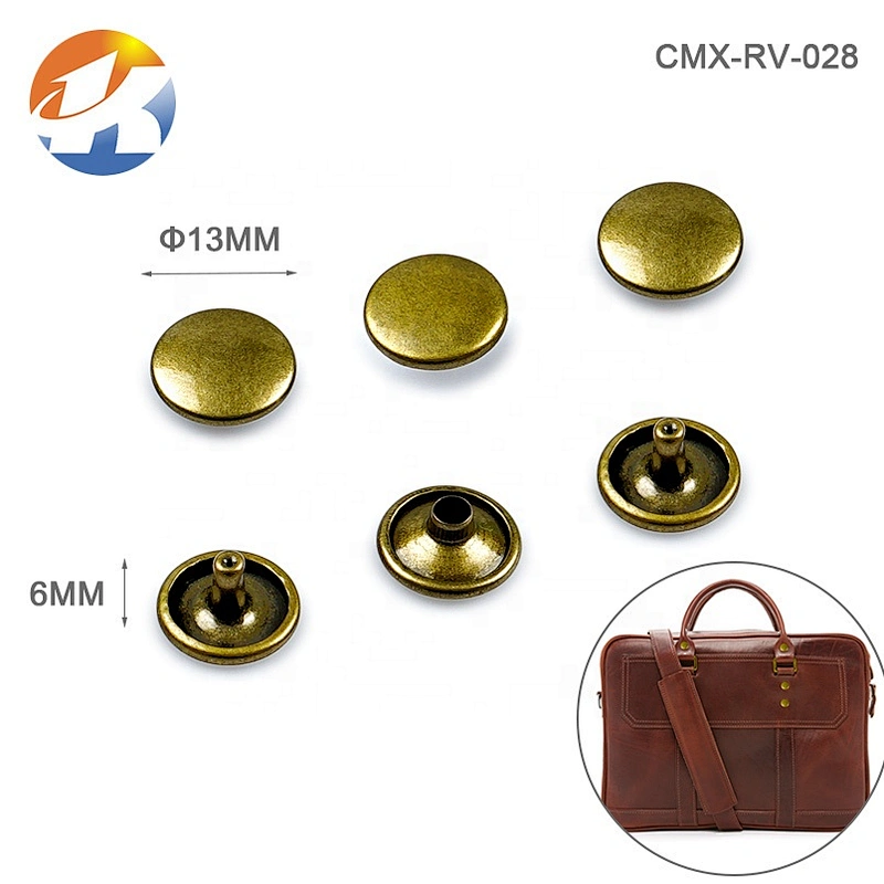 Wholesale Durabel Eco-friendly Cheap Metal Double Cap Rivet For Bag Garment Strap