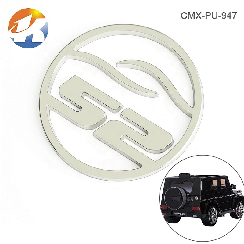 Round with Hollow Logo Adhesive Metal Name Tag, Custom Metal Logo for Car and Machine