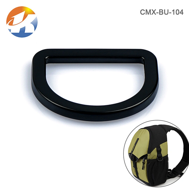 High Quality Handbag Hardware Wholesale Black Metal D Rings Hardware, Custom Zinc Alloy Metal D Ring Buckle for Bags