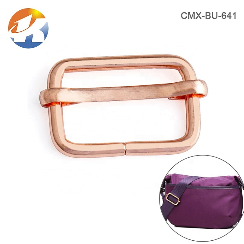 Wholesale Custom 32mm Rose Gold Metal Bag Adjustable Buckle for Handbags