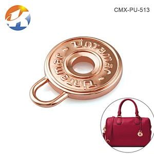 Custom Rose Gold Embossed Metal Logo Tag For Bag