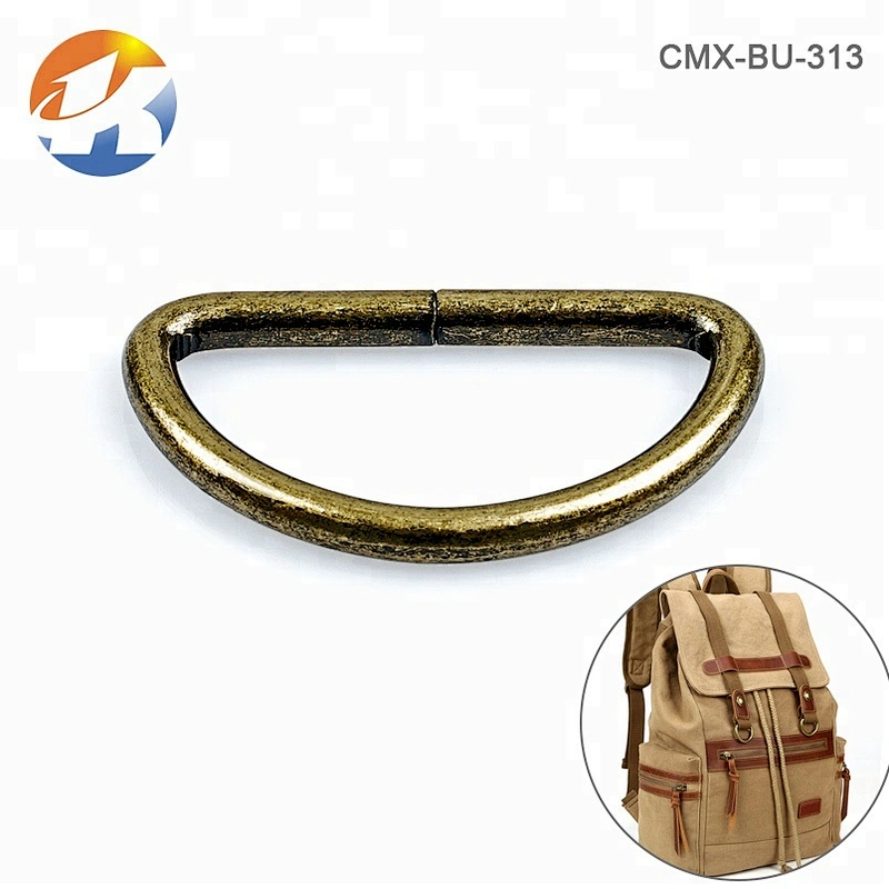 Wholesale Factory Price Antique Brass Metal D-Ring, Custom Iron Metal D Ring for Bag and Belt