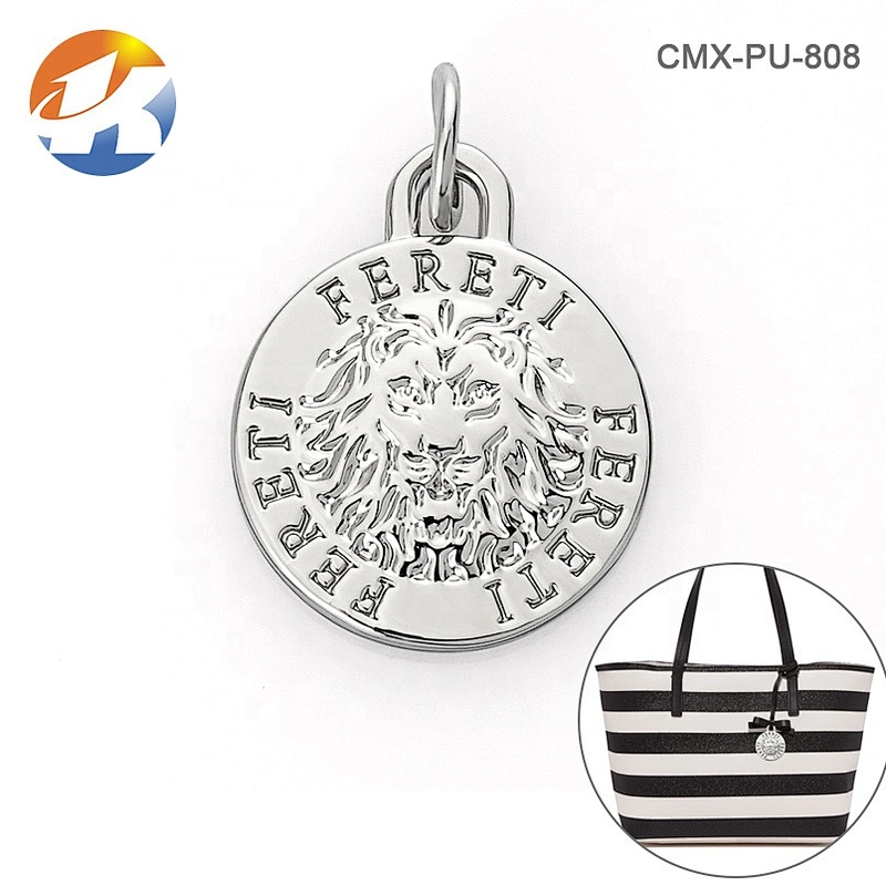 Lion Custom Engraved Handbag Metal Logo Plate