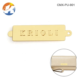 Bags Hardware Custom Gold Plated Metal Name Plate, Handbag Accessories Rectangle Metal Logo Label For Bag