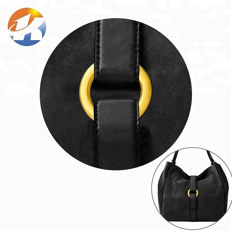 Zinc Alloy Flat Gold Metal Bag O Ring