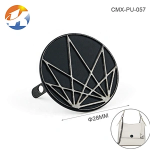 New Design Handbags Accessories Oval Shape Metal Tag, Custom Embossed Logo Metal Label for Bags^