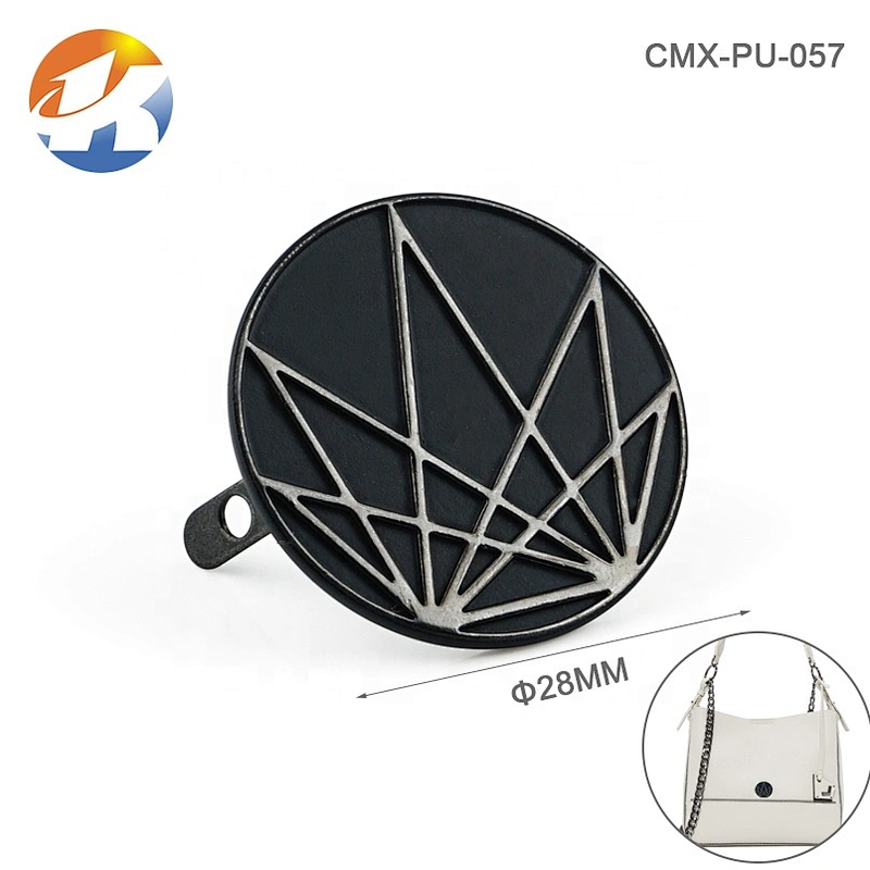 New Design Handbags Accessories Oval Shape Metal Tag, Custom Embossed Logo Metal Label for Bags^