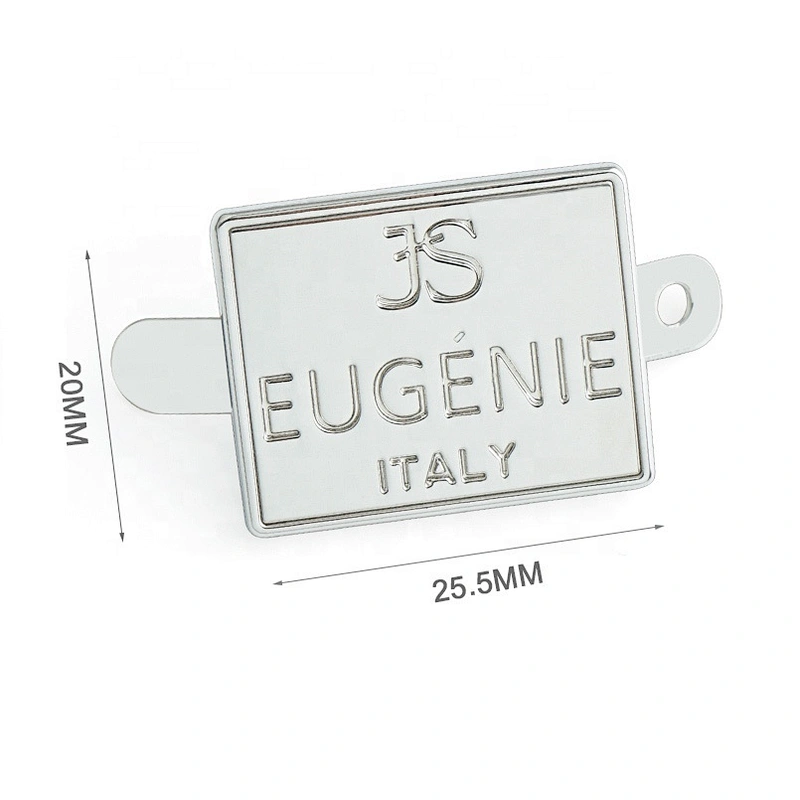 Custom Nickel Metal Brand Logo Label, Design Engraved Metal Name Tag Plate for Handbag