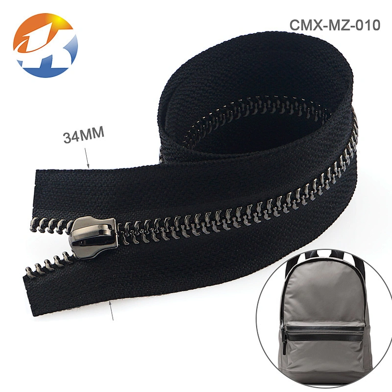 Garment Accessories Custom Metal Silver Zipper, Wholesale Factory Price Metal Zipper for Bags and Clothing