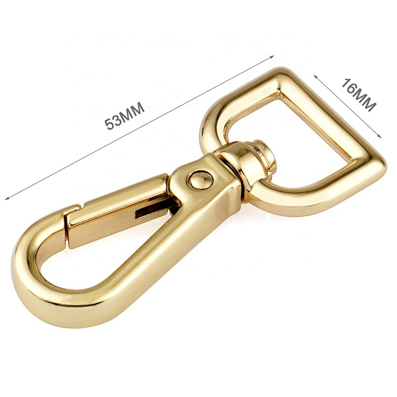High Quality Handbag Accessories 38mm Metal Swivel Snap Hook For Bag, Brushed Gold Metal Trigger Snap Hook