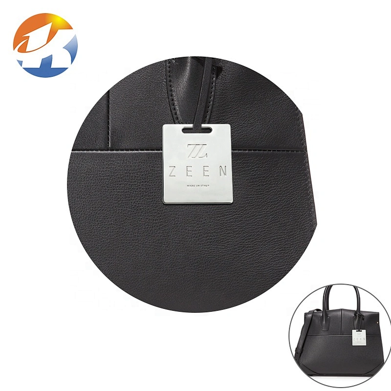 Kangsheng Factory Design Handbag Metal Plate Label, Custom Metal Hang Tag with Engraved Logo