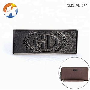 Bag Hardware Gunmetal Metal Plate Logo, Custom Metal Label with Embossed Logo for Handbags