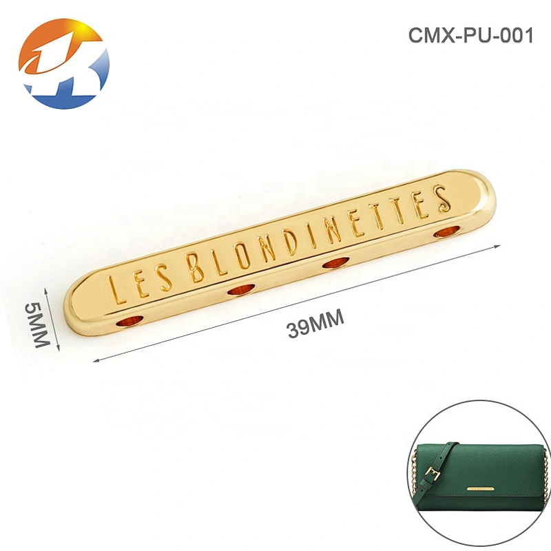 Fashion Hot Sell Gold Color Engraved Jewelry Metal Logo Tag