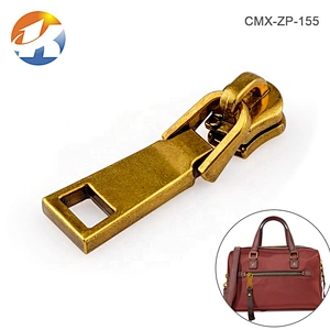 Handbag Accessory Anti-Gold Movable Metal Zip Tag