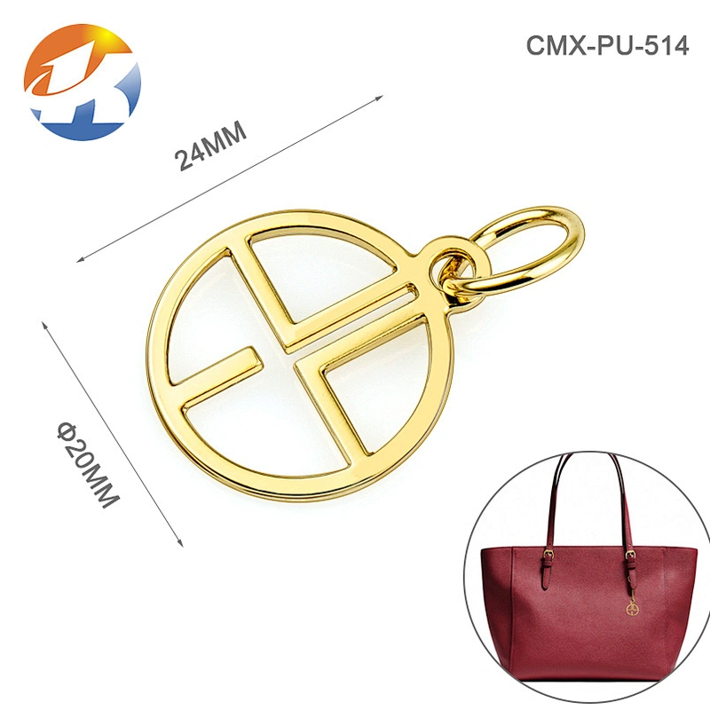 Custom Rose Gold Embossed Metal Logo Tag For Bag