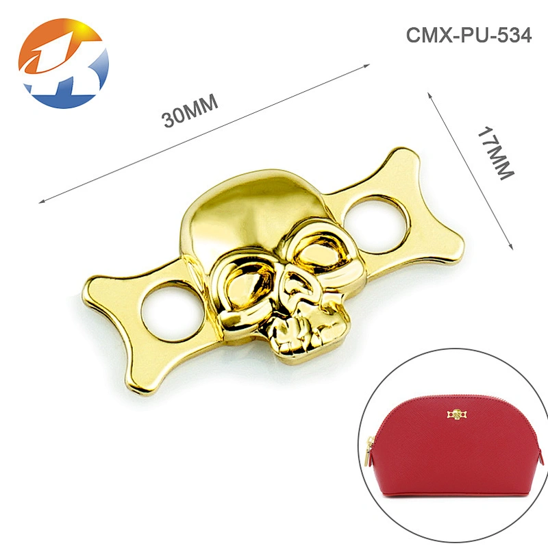 Custom Skull Logo Sewing Matt Nickel Metal Clothing Label