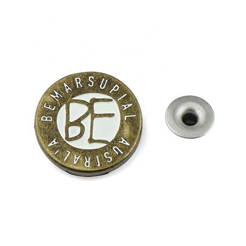 Custom Round with Engraved Logo Metal Tag for Wallet, Antique Brass Metal Name Plate for Hats*