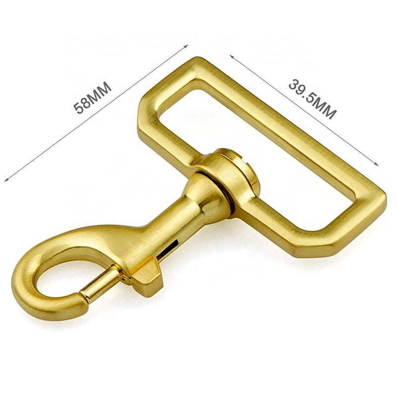 High Quality Handbag Accessories 38mm Metal Swivel Snap Hook For Bag, Brushed Gold Metal Trigger Snap Hook