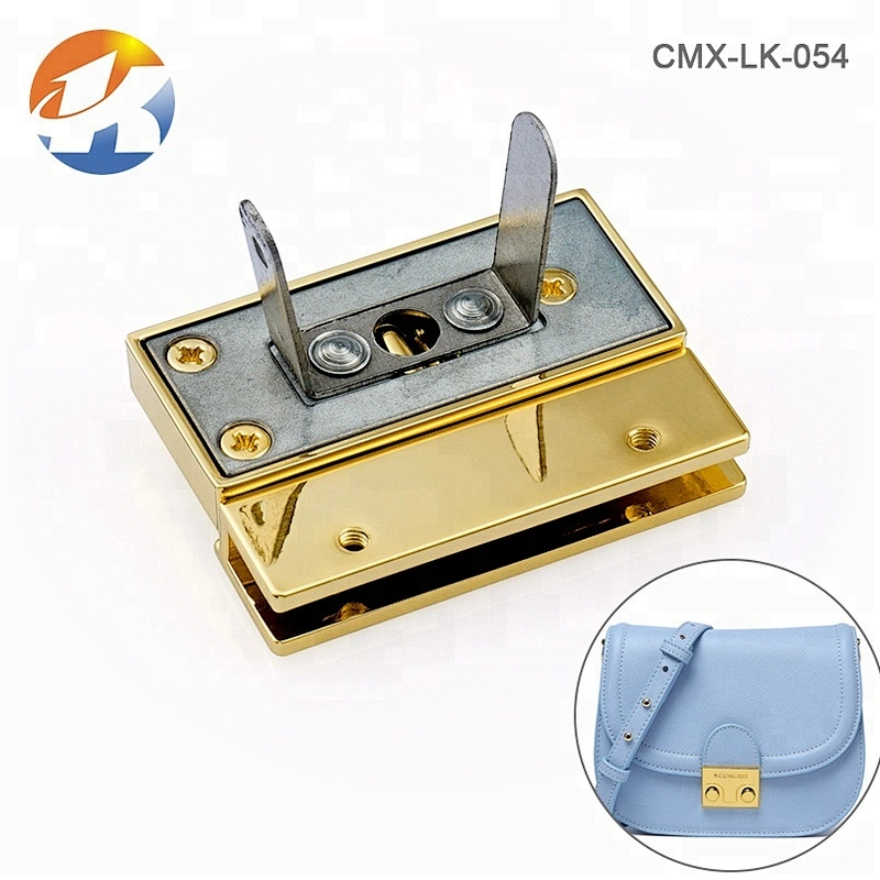 Professional Custom Zinc Alloy Luxury Gold Metal Lock Bag