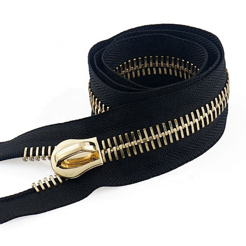 High End Handbags Hardware Custom Metal Gold Zipper