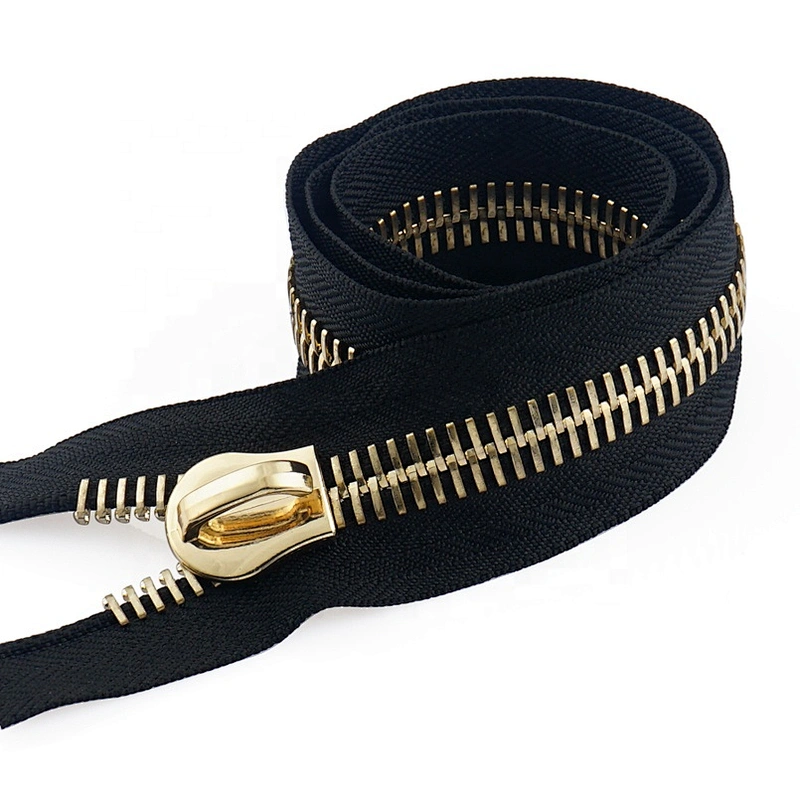 High End Handbags Hardware Custom Metal Gold Zipper