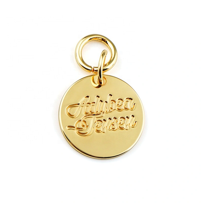 Zinc Alloy Personalised Custom Logo Metal Brand Tags for Leather Bags, Engraved Logo Metal Hanging Plate for Bags