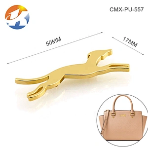 Fashion Gold Double Apples Shape Custom Purse Plate Logo