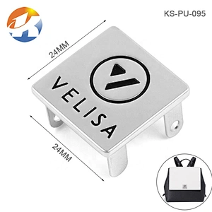 Square Shape Metal Plate Bag, Custom Engraved Logo Metal Label Tag For Bags
