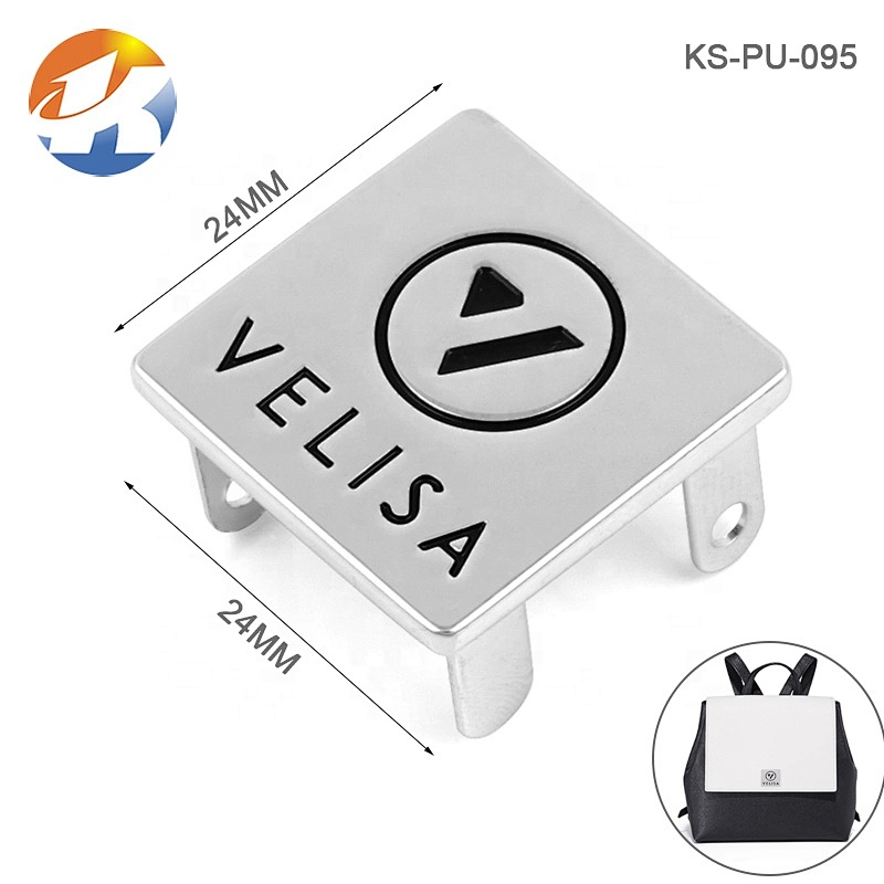 Square Shape Metal Plate Bag, Custom Engraved Logo Metal Label Tag For Bags