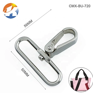 Factory Direct Wholesale 2 Inch Alloy Dog Metal Spring Snap Hook, Brushed Nickel Metal Snap Hook for Bag Strap