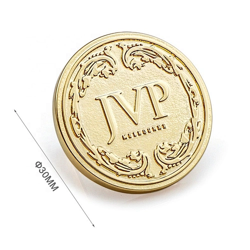 Handbag Hardware Custom Round with Embossed Logo Metal Badge, Gold Metal Label Tag for Bags