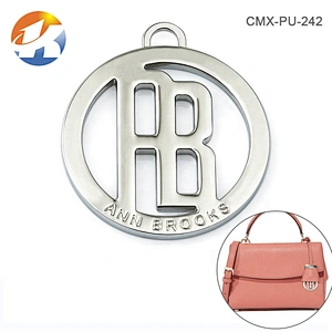 AB Letters Hang Hollow Round Metal Logo Tag