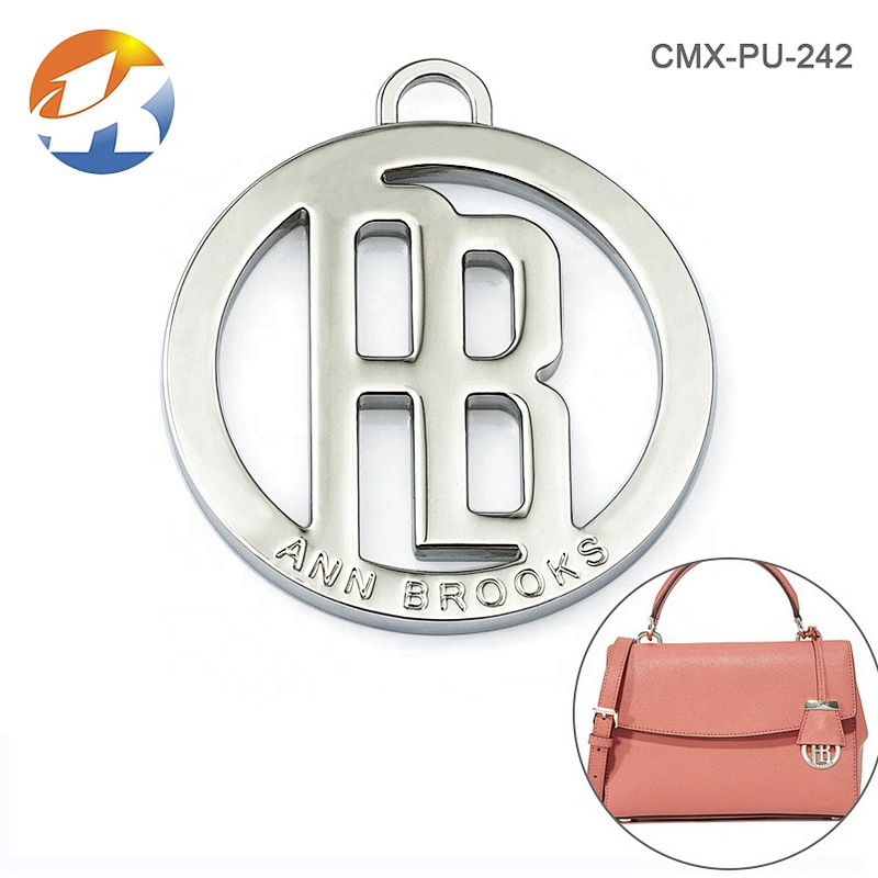 AB Letters Hang Hollow Round Metal Logo Tag