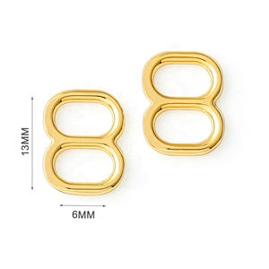Wholesale Garment Accessories 8 Shape Golden Metal Adjuster Buckle for Swimwear and Hats