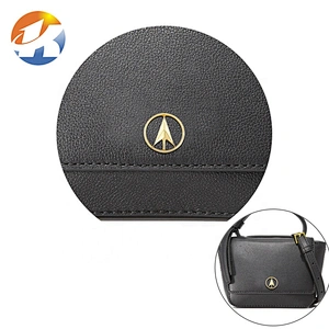 Gold Round Metal Logo for Wallet, Custom Small Metal Purse Tag