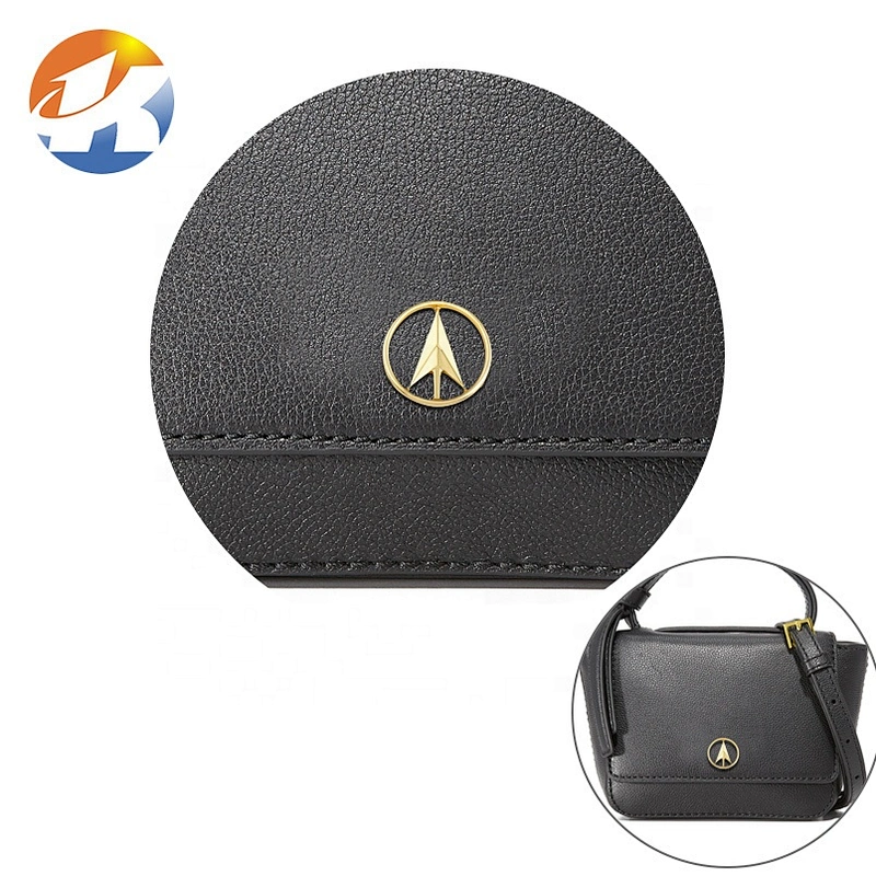 Gold Round Metal Logo for Wallet, Custom Small Metal Purse Tag