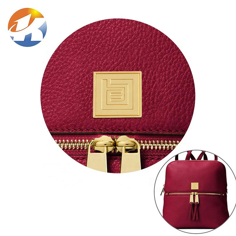 Kangsheng Factory Custom Bag Hardware Gold Metal Nameplate, Square Shape Metal Logo Label for Handbags*