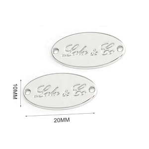 Garment Accessories Oval Shape Metal Clothing Labels, Nickel-free Small Metal Logo Tags for Swimwear*
