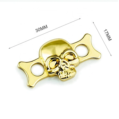 Garment Accessories Custom Skull Shape Metal Clothing Logo, Design Gold Metal Sewing Label for Jeans^