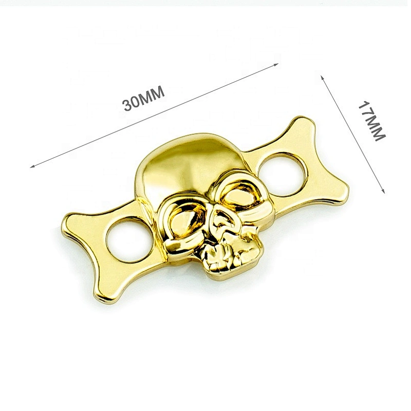 Garment Accessories Custom Skull Shape Metal Clothing Logo, Design Gold Metal Sewing Label for Jeans^
