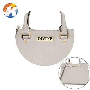 High Quality Handbag Hardware Custom Metal Logo Label, Gold Engraved Logo Metla Plate for Bags