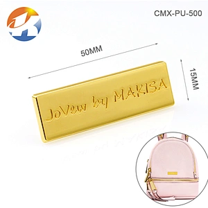 Custom Metal Label with Engraved Black Logo for Handbags, Bag Hardware Design Metal Plate Logo