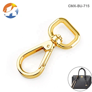 Top Quality Bag Hardware Spring Metal Snap Swivel Clasp Hook for Handbag, Gold Plated Metal Hook Buckle for Bags