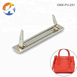OEM Handbag Hardwear Brush Nickel Engraved Logo Metal