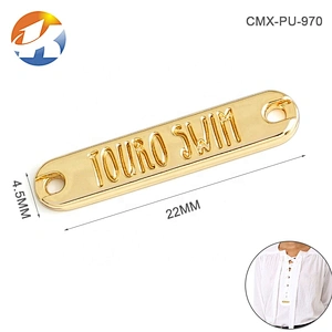 Professional Custom Gold Metal Clothes Label, Rectangle Sewing Metal Logo Tag for Clothing