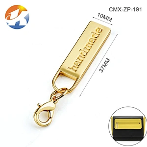 Factory Best Price Custom Metal Zipper Pull for Bags, Gold Metal Zipper Puller for Clothing